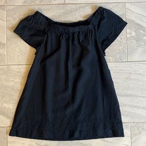 Navy cap sleeve blouse by Banana Republic